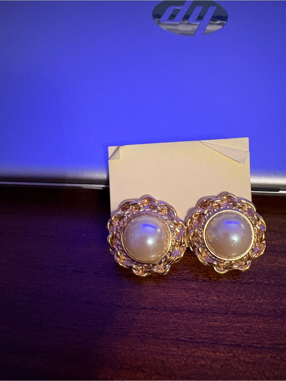 Gold Pearl-Style Floral Clip Earrings - Women Jewelry